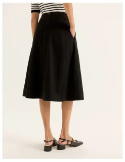 Review Giverny Denim Skirt in Black