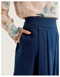 Review Giverny Denim Skirt in Mid Blue Wash