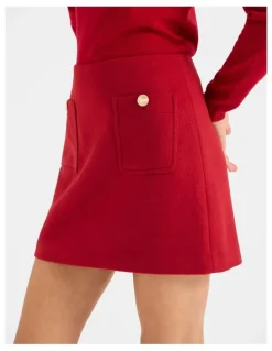 Review Ingrid Mini Skirt in Rouge