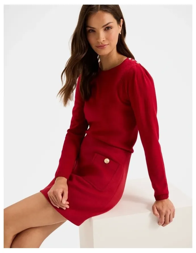 Review Ingrid Mini Skirt in Rouge