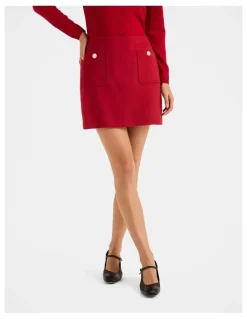 Review Ingrid Mini Skirt in Rouge