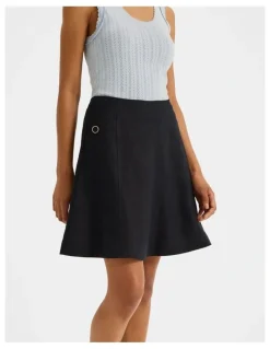 Review Jane Linen Mini Skirt in Ink