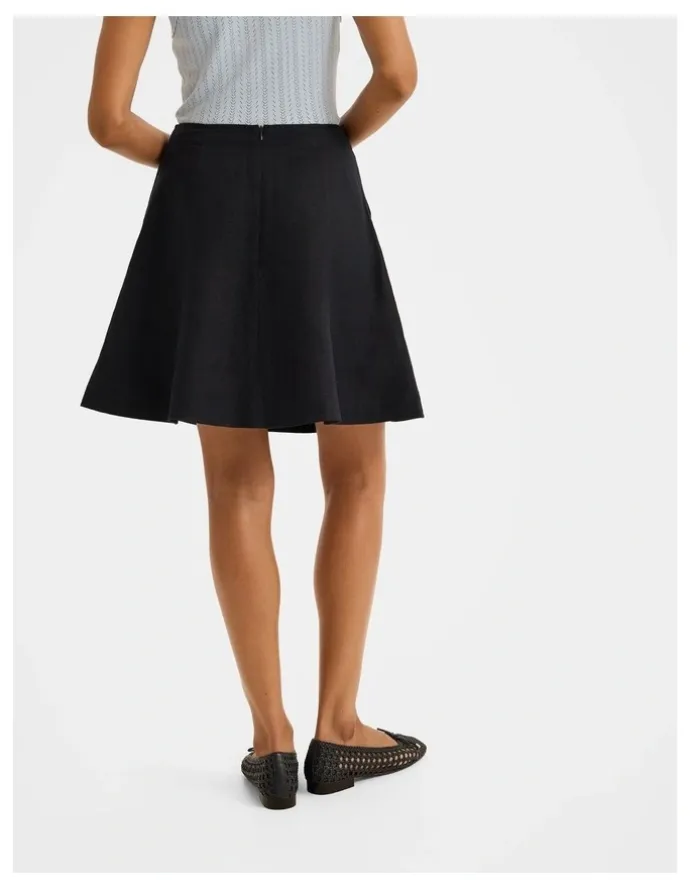 Review Jane Linen Mini Skirt in Ink