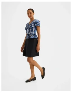 Review Jane Linen Mini Skirt in Ink