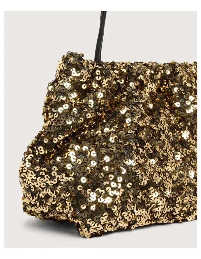 Review Liberty Sequin Clutch in Gold