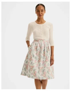 Review Marie Pleated Skirt in Blue