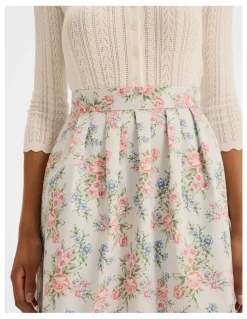 Review Marie Pleated Skirt in Blue