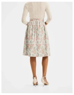 Review Marie Pleated Skirt in Blue