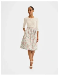 Review Marie Pleated Skirt in Blue