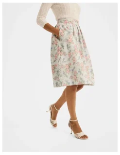 Review Marie Pleated Skirt in Blue