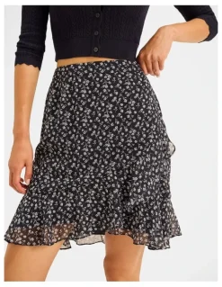 Review Mariner Floral Mini Skirt in Ink