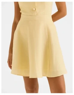 Review Norah Linen Mini Skirt in Buttercup Yellow