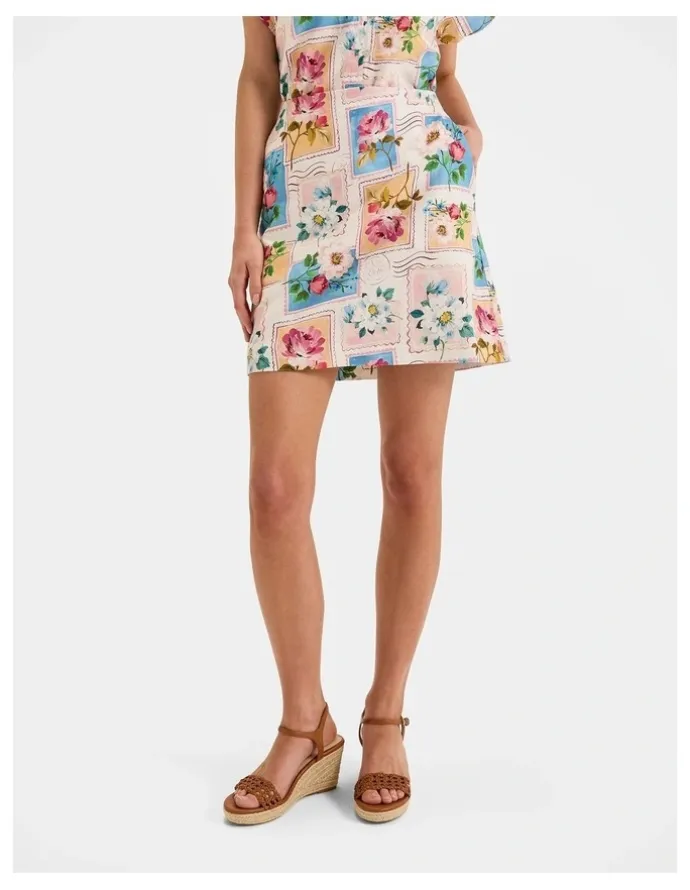 Review Postcards Mini Skirt in Ivory