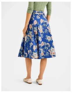 Review Saltbloom Midi Skirt in Sea Blue