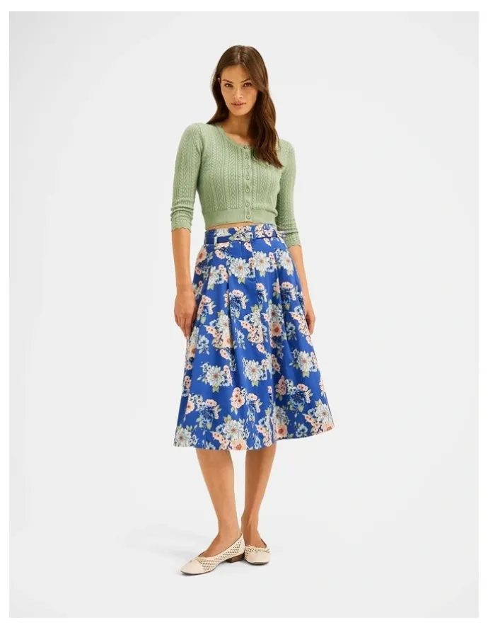 Review Saltbloom Midi Skirt in Sea Blue