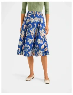 Review Saltbloom Midi Skirt in Sea Blue