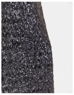 Review Sasha Sequin Pencil Skirt in Ink
