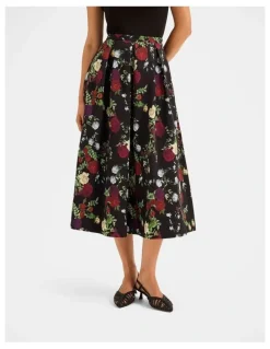 Review Soiree Midi Skirt in Black