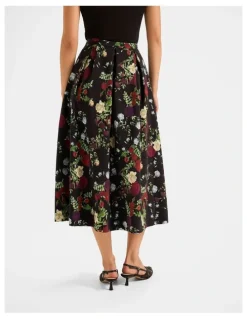 Review Soiree Midi Skirt in Black