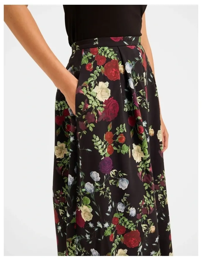 Review Soiree Midi Skirt in Black