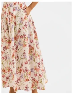 Review Tropics Maxi Skirt in Ivory