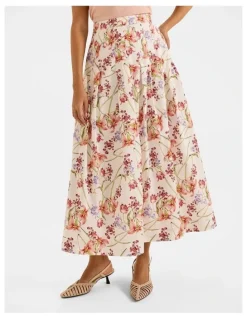 Review Tropics Maxi Skirt in Ivory