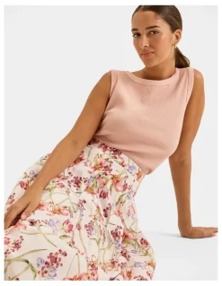 Review Tropics Maxi Skirt in Ivory