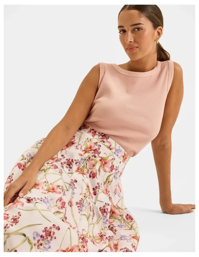 Review Tropics Maxi Skirt in Ivory