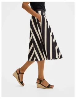 Review Umbrella Chevron Midi Skirt in Ink