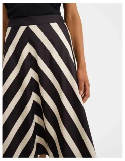 Review Umbrella Chevron Midi Skirt in Ink