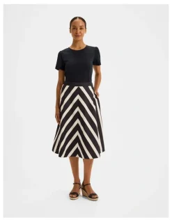 Review Umbrella Chevron Midi Skirt in Ink