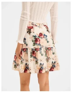 Review Winter Garden Mini Skirt in Ivory