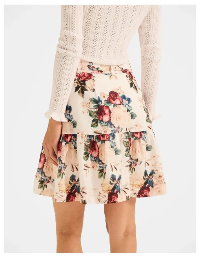 Review Winter Garden Mini Skirt in Ivory