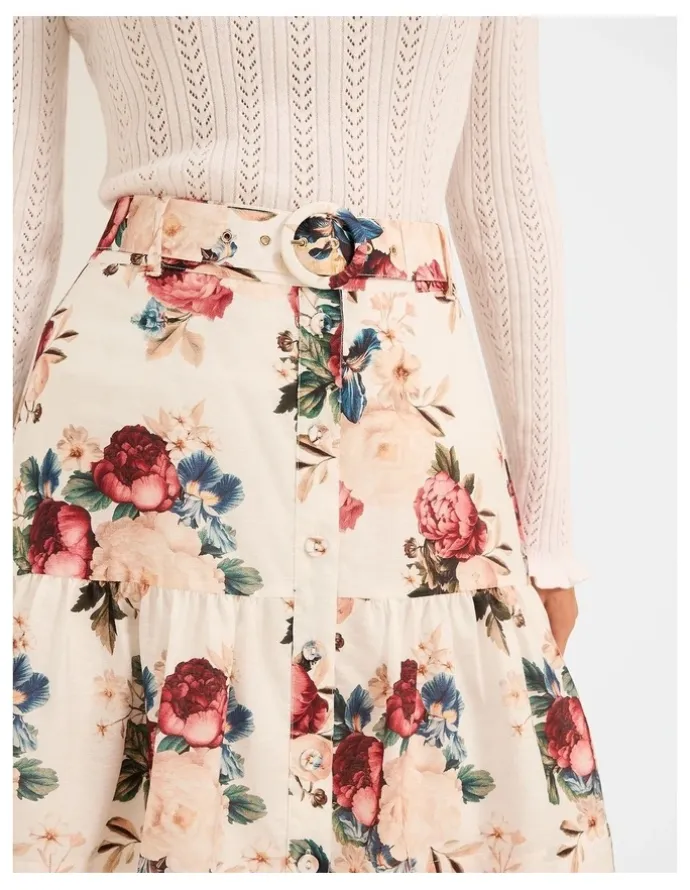 Review Winter Garden Mini Skirt in Ivory