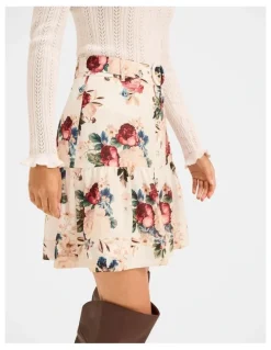 Review Winter Garden Mini Skirt in Ivory