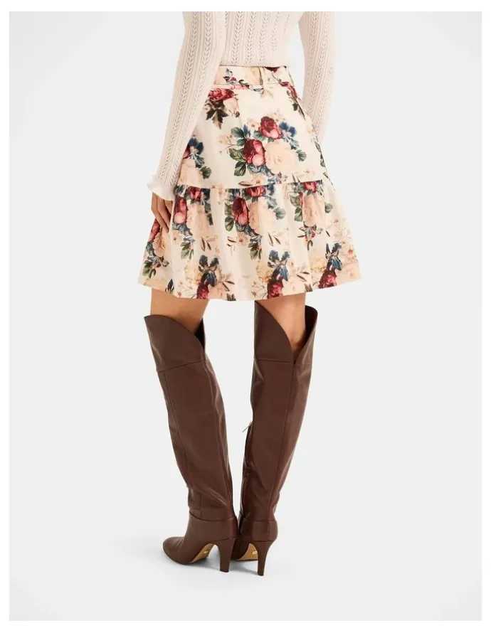 Review Winter Garden Mini Skirt in Ivory