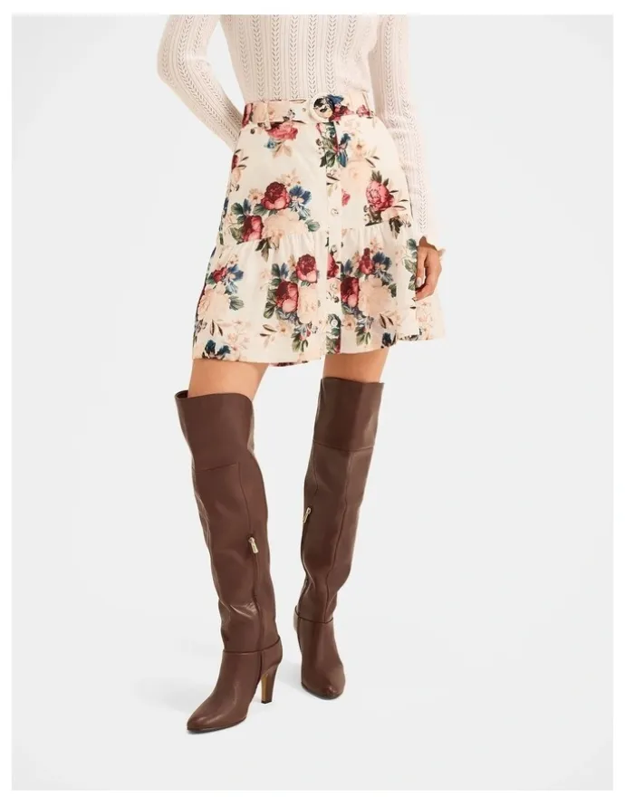 Review Winter Garden Mini Skirt in Ivory