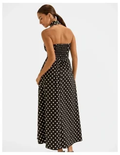 Review Ava Spot Maxi Dress in Black
