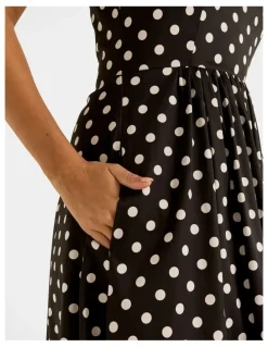 Review Ava Spot Maxi Dress in Black