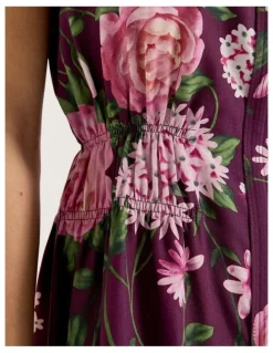 Review Camellia Midi Dress in Plum
