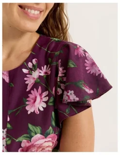 Review Camellia Midi Dress in Plum
