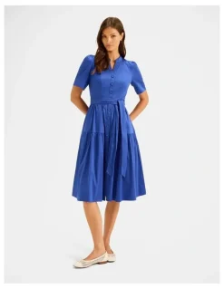 Review Daniella Shirt Dress in Klein Blue