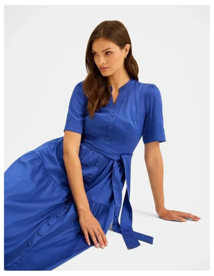 Review Daniella Shirt Dress in Klein Blue