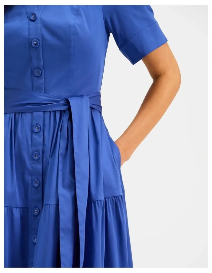 Review Daniella Shirt Dress in Klein Blue