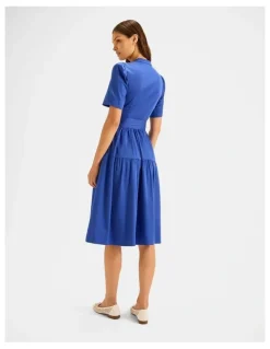 Review Daniella Shirt Dress in Klein Blue