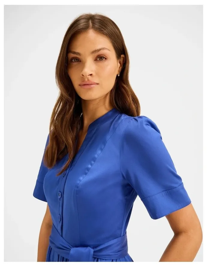 Review Daniella Shirt Dress in Klein Blue