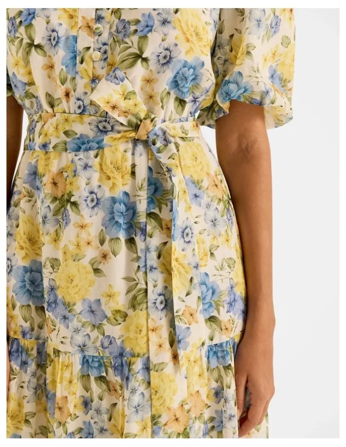 Review Elba Midi Dress in Ivory