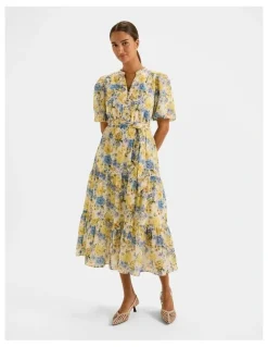 Review Elba Midi Dress in Ivory