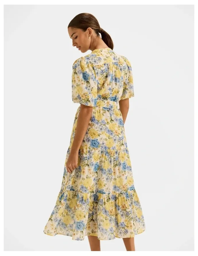 Review Elba Midi Dress in Ivory