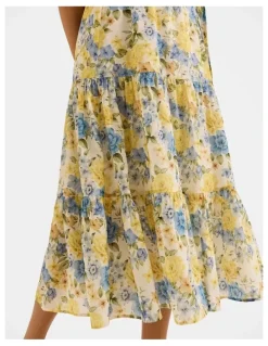 Review Elba Midi Dress in Ivory